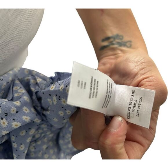 Rails Sophia Sky Blue Daisies Romper One Piece Sz S Micro Floral Y2K Luxury NWT - Picture 8 of 10